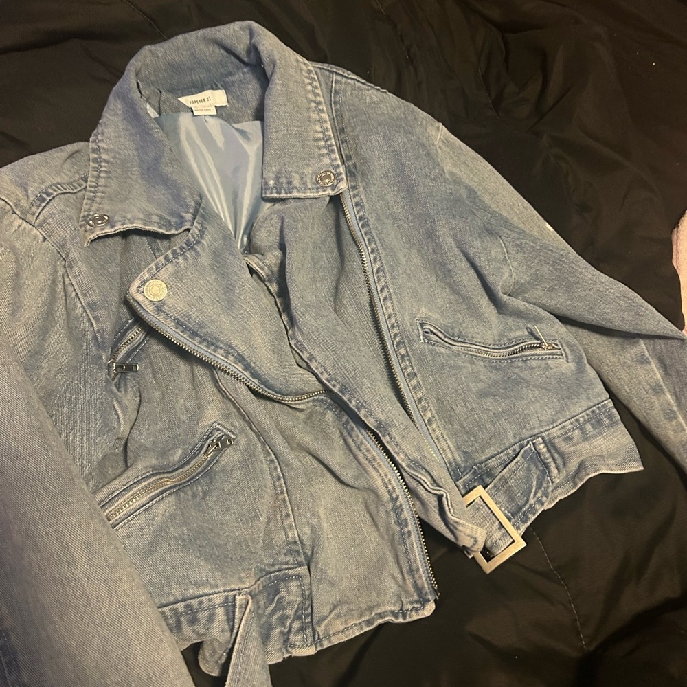 Light Blue Denim half Jacket